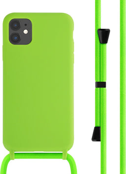 imoshion Hoesje Geschikt voor iPhone 11 Hoesje Met Koord - imoshion Siliconen hoesje met koord - Groen