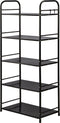 Keukentrolley Zwart op wieltjes - Keukenrek - 5 laags - Keuken Organizer Keukenkast - 32 x 59.5 x 133 cm