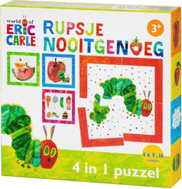Rupsje Nooitgenoeg puzzel 4 in 1 educatief peuter speelgoed - kinderpuzzel 4x6x9x16 stukjes leren puzzelen - cadeautip puzzel 3 jaar en ouder - Bambolino Toys