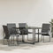 vidaXL - Tuinstoelen - met - Kussens - 4 - stuks - Zwart - Textilene