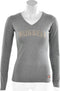 Russell Athletic - Deep V-Neck Long Sleeve Tee - Dames Shirts - XS - Grijs