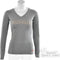 Russell Athletic - Deep V-Neck Long Sleeve Tee - Dames Shirts - XS - Grijs