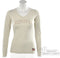 Russell Athletic - Deep V-Neck Long Sleeve Tee - Dames Top - L - Beige
