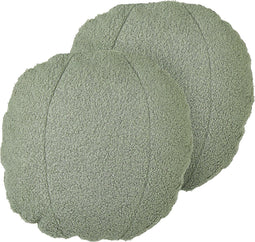RUTABAGA - Sierkussen set van 2 - Groen - ⌀ 30 cm - Teddystof