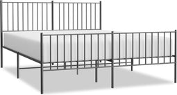 vidaXL - Bedframe - met - voetbord - zonder - matras - metaal - zwart - 160x200 - cm