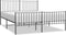 vidaXL - Bedframe - met - voetbord - zonder - matras - metaal - zwart - 160x200 - cm