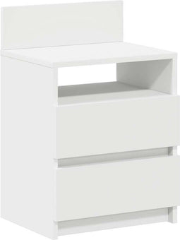 vidaXL - Nachtkastje - met - 2 - lades - 40x33x60 - cm - wit