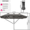 tectake® Dubbele parasol Silia - 460 x 270 cm - UV-bescherming 50+ - Grijs