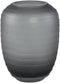 PTMD Nadah Grey Round Ribbed Glass Vase Low