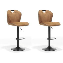 RV Design Verstelbare Barstoel Cordoba - Cognac (set van 2 stoelen)