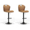 RV Design Verstelbare Barstoel Cordoba - Cognac (set van 2 stoelen)