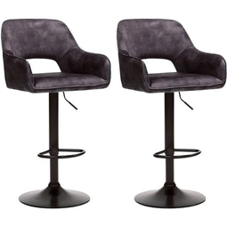 RV Design Verstelbare Barstoel Katy - Antraciet (set van 2 stoelen)