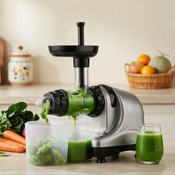 Byzoo Rhino - Slowjuicer - Horizontaal - 1000ML - Pulpreservoir - Grijs