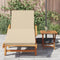 vidaXL - Inklapbare - Zonnebank - met - Wielen - & - Kussen - Beige - Massief - Acaciahout