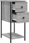 vidaXL - Nachtkastjes - 2 - st - 32x42x70 - cm - bewerkt - hout - grijs - sonoma - eiken