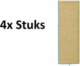 4x Rieten Strandmat - Set - Oprolbare Rietmat - Ligmat Voor Buiten - 60x180cm - Diverse Kleuren - 4 Stuks