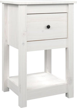 vidaXL - Nachtkastje - 40x35x61,5 - cm - massief - grenenhout - wit