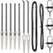 vidaXL - Hekposts - met - Spies - - - 7 - stuks - Ø32 - mm - 80 - cm - Gegalvaniseerd - Staal