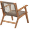 Lage tuinstoel in FSC Acacia hout en riethars - BORA - B60xD76xH73 cm