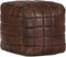 vidaXL - Poef - 40x40x40 - cm - echt - geitenleer - donkerbruin