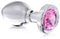 Booty Sparks - Pink Gem Glazen Buttplug Met Siersteen - Roze - Drie maten Medium