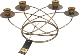 PTMD Niba Kandelaar - 31 x 16 x 14 cm - Metaal - Goud - Valentijn - Moederdag - cadeau vrouw