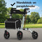 Brixy Rollator - Lichtgewicht En Opvouwbaar - Zitfunctie - Rugleuning, Tas En Wandelstokhouder -
