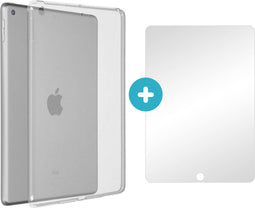 iMoshion Tablet Hoes Geschikt voor iPad 6 (2018) 9.7 inch / iPad 5 (2017) 9.7 inch - iMoshion Softcase Backcover + Glas Screenprotector tablet - Transparant