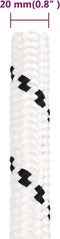 vidaXL - Boottouw - gevlochten - 20 - mmx50 - m - polyester - wit