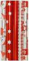 Benza - Kerstmis cadeaupapier - Metallic inpakpapier - Rood - 150 x 70 cm (5 stuks)