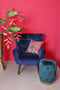PTMD Kian Fauteuil - H98 x Ø83 cm - Velvet - Blauw