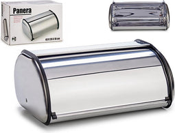 RVS broodtrommel met klep/deksel 43 cm - Broodtrommels/brooddozen/vershoudtrommels