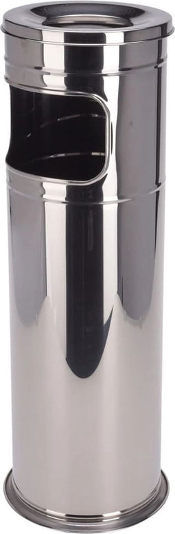 RVS staande terras asbak met uitneembare afvalbak zilver 60 cm