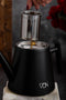 RVS Theepot Dubbelwandig met Filter - Zwarte Theekan 1 Liter - 904 - VDN