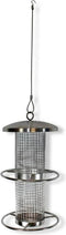 RVS vogel voedersilo zilver 28 cm - Vogelvoederhuisje - Vogel voederstation - Vogelvoer - Hangend