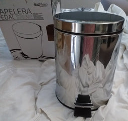 RVS vuilnisbak/pedaalemmer 5 liter 27 cm - Kleine prullenbakken