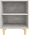 vidaXL - Nachtkastjes - 2 - st - met - houten - poten - 40x30x50 - cm - betongrijs