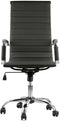 Feel Furniture Luxe Bureaustoel - Hoge Rugleuning - Donkergrijs met Zilveren Frame