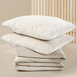 SJUMO Silky Smooth - Dekbedovertrek - 140 x 220 cm + 60 x 70 cm - Natural dune