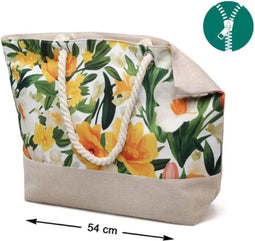 Handtas Geel Strand Blommor
