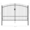 vidaXL - Poort - met - puntige - bovenkant - dubbel - 3x2 - m - staal - zwart