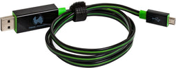 RealPower - USB A/Micro-USB B - LED-laad- en datakabel 0.75m - Groen Zwart