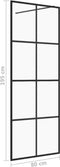vidaXL - Inloopdouchewand - 80x195 - cm - ESG-glas - transparant - en - zwart