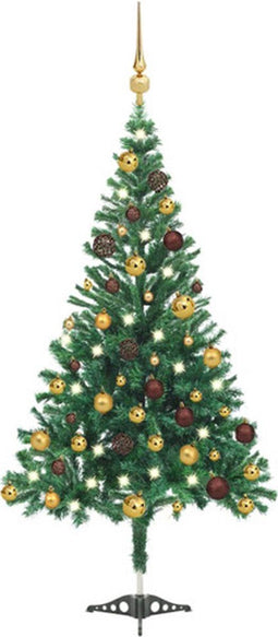 vidaXL - Kunstkerstboom - met - verlichting - en - kerstballen - 230 - takken - 120 - cm