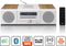Lenco MC-375WHWD - HiFi-stereosysteem - DAB+ FM-radio Bluetooth 5.2 CD-speler 10W draadloos opladen - Wit / Hout