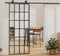 vidaXL - Schuifdeur - met - beslag - 76x205 - cm - aluminium - en - ESG-glas