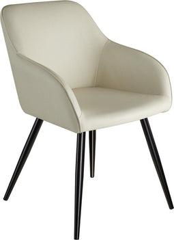 Tectake Eetkamerstoel Marilyn - Gestoffeerd - Ergonomisch - Creme (2 stuks)