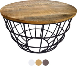 SVJ Salontafel Rond - 75 x 75 x 47 cm - Metaal - Zwart/Bruin