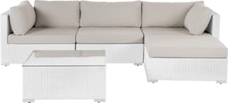 Beliani SANO - Loungeset voor 4 - Wit - PE rotan