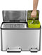 EKO EcoCasa Recycler - Pedaalemmer 30+15L - Soft Close - Mat RVS